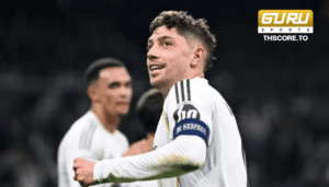 เฟเดริโก้ วัลเวร์เด้ มิดฟิลด์ เรอัล มาดริด ซัดแฮตทริกพาทีมถล่มยอดทีมอย่าง แมนซิตี้ ไปอย่างขาดลอย 3-0 ในศึกยูฟ่า แชมเปี้ยนส์ ลีก